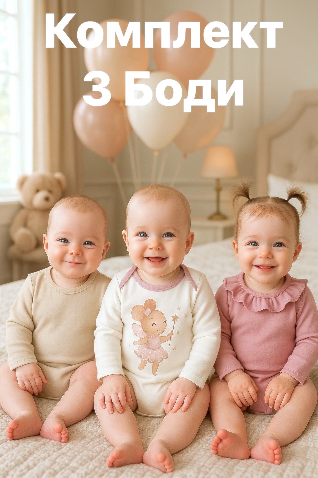 Боди 3 шт Жанэт Ж2403/ЛИЛ - фото 2