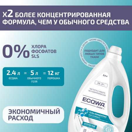 ЭКВА Гель-концентрат ECQWA для стирки Universal 2,4л