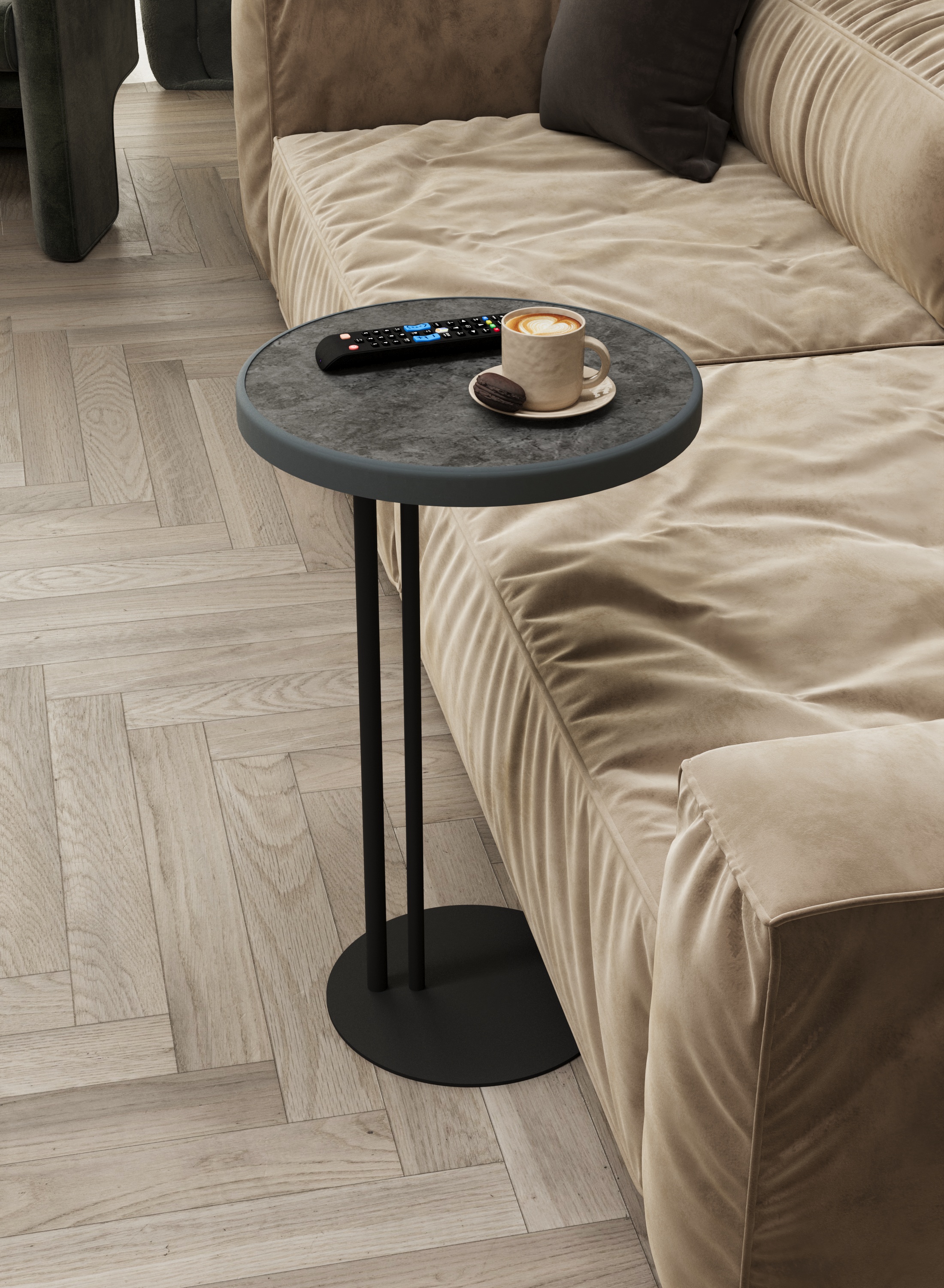 Стол журнальный SLINE Кальяри дарк графит черный - фото 1