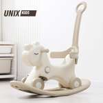 Каталка UNIX Kids Dino с ручкой бежевый