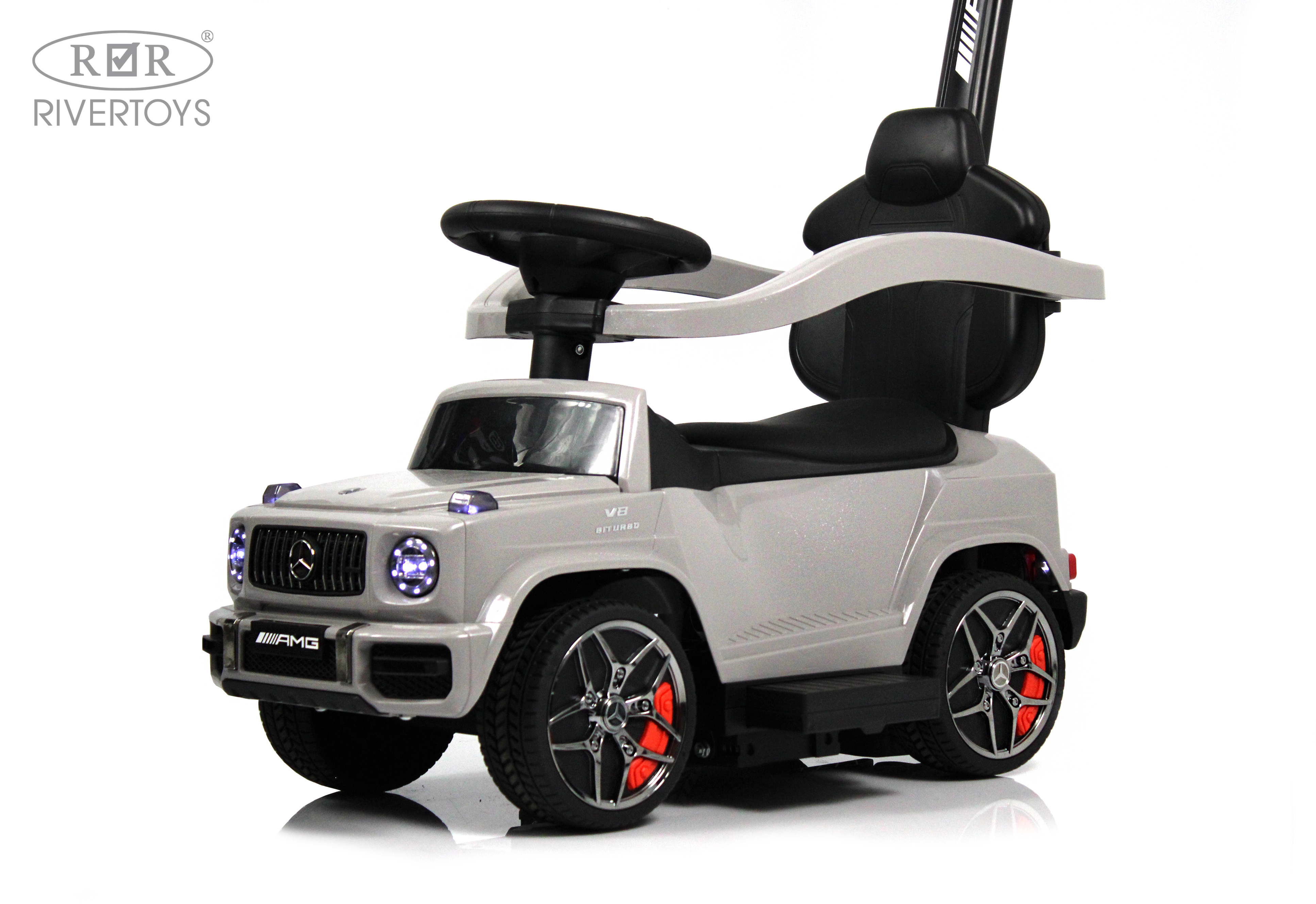 Каталка RIVERTOYS Mercedes-Benz G63 Grey Diamond серый - фото 15