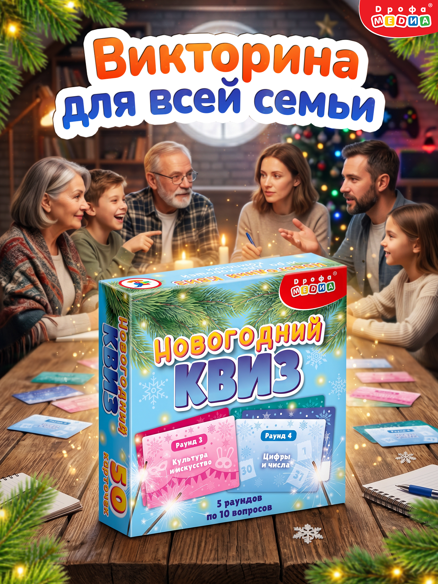 Настольная игра Дрофа-Медиа Новогодний квиз - фото 1