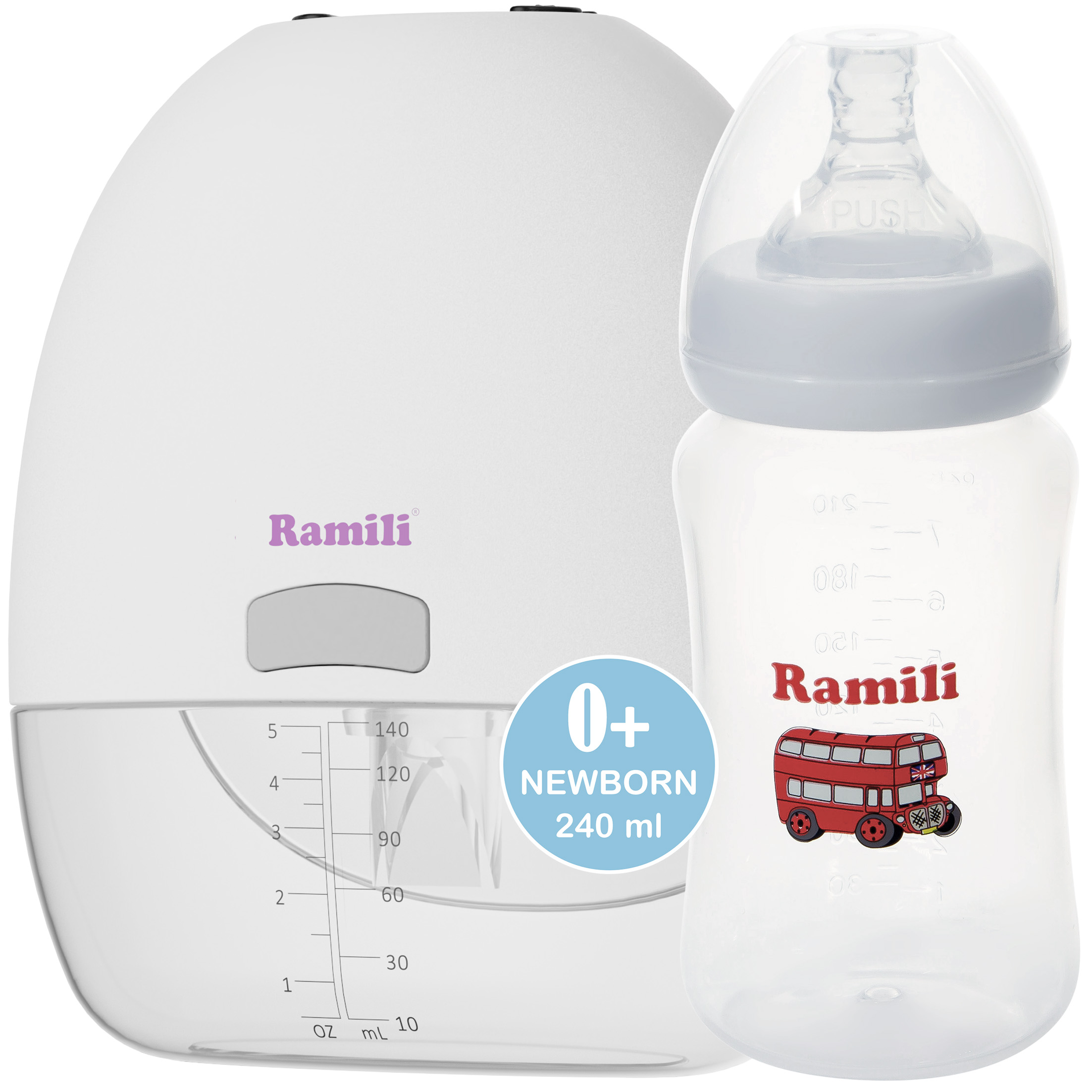 Молокоотсос двухфазный электрический Ramili SE150240ML с бутылочкой - фото 1