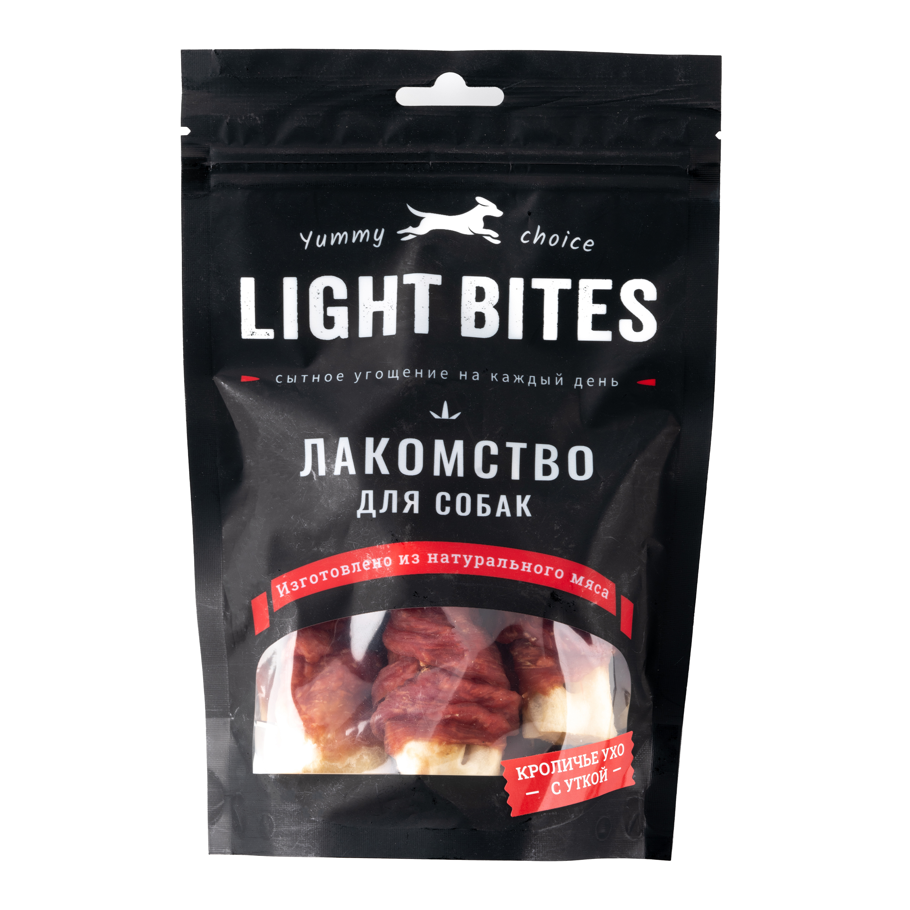 Лакомство для собак LIGHT BITES 90г Кроличье ухо с уткой - фото 3