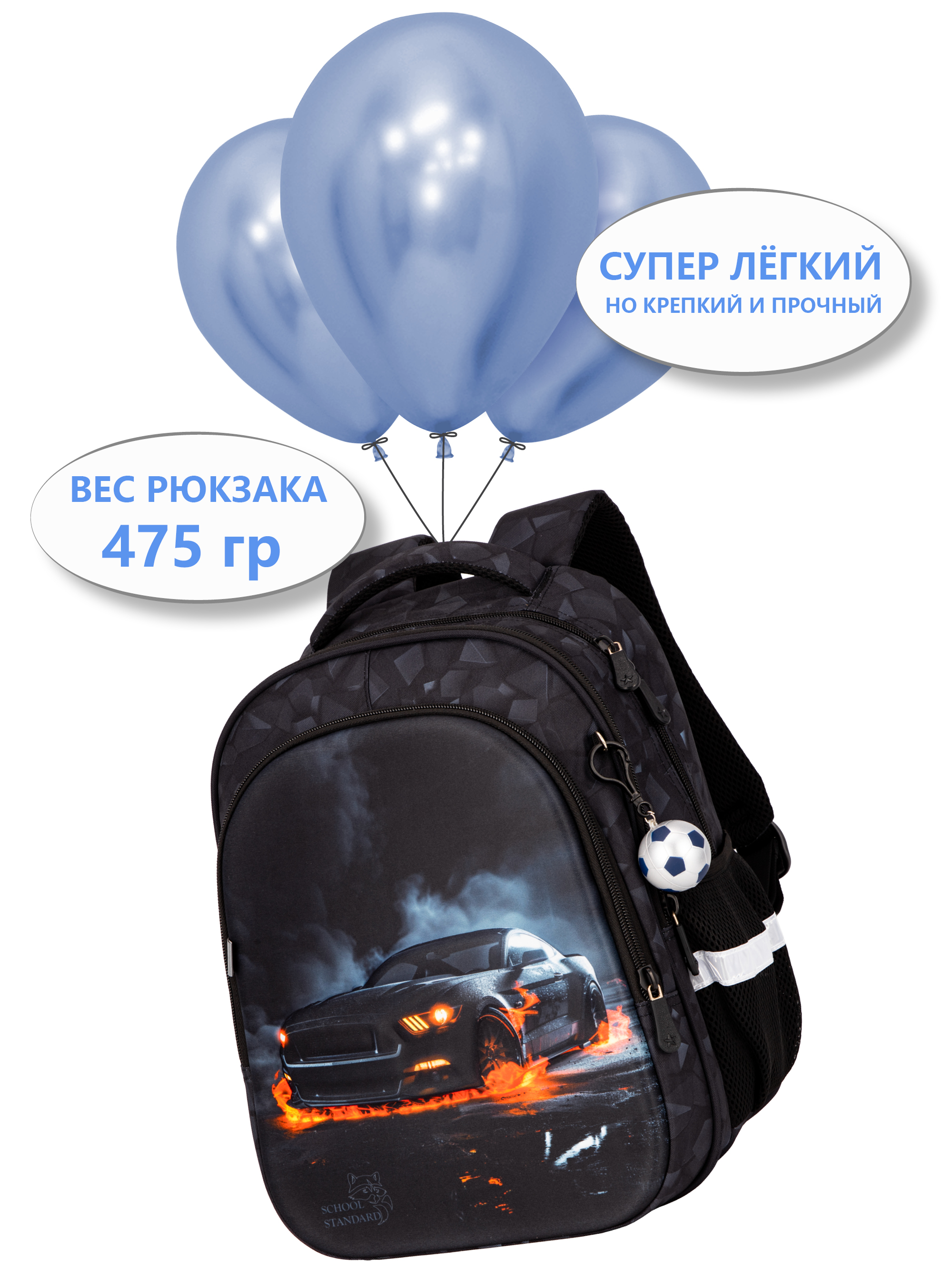 Рюкзак School Stantard анатомическая спинка + брелок - фото 11
