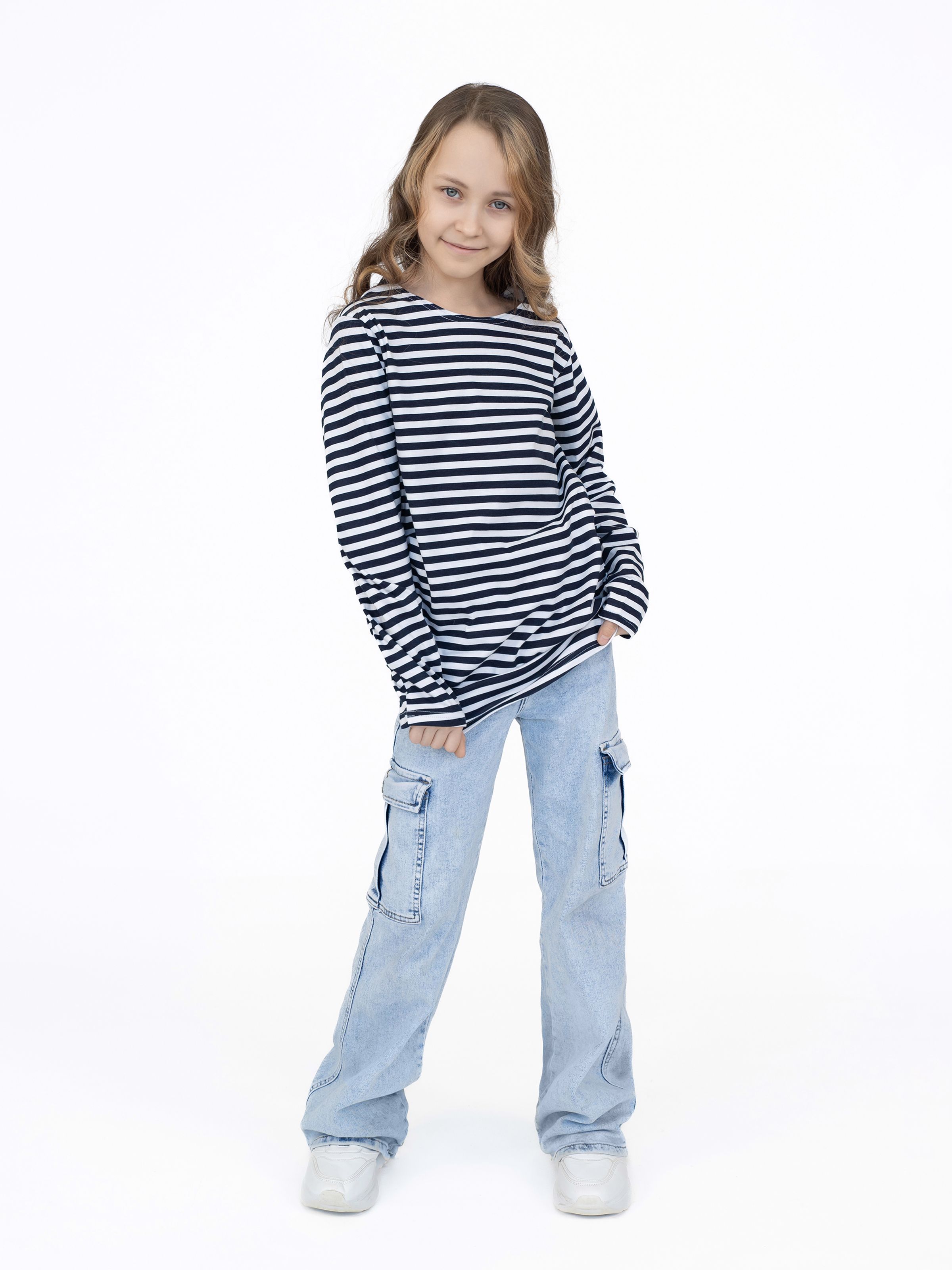 Лонгслив Утенок 516 темно-синий полоска - фото 32