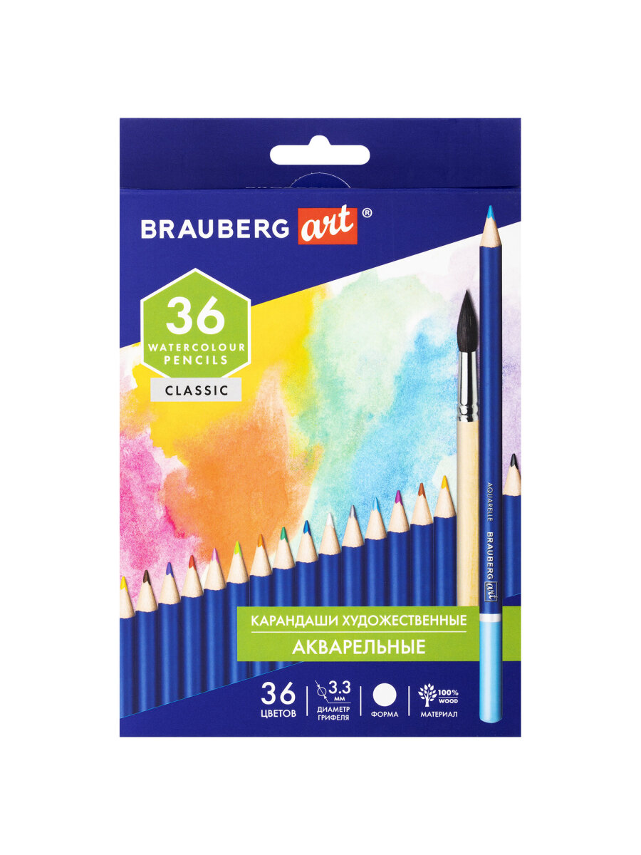 Карандаши акварельные Brauberg 36 шт. - фото 12