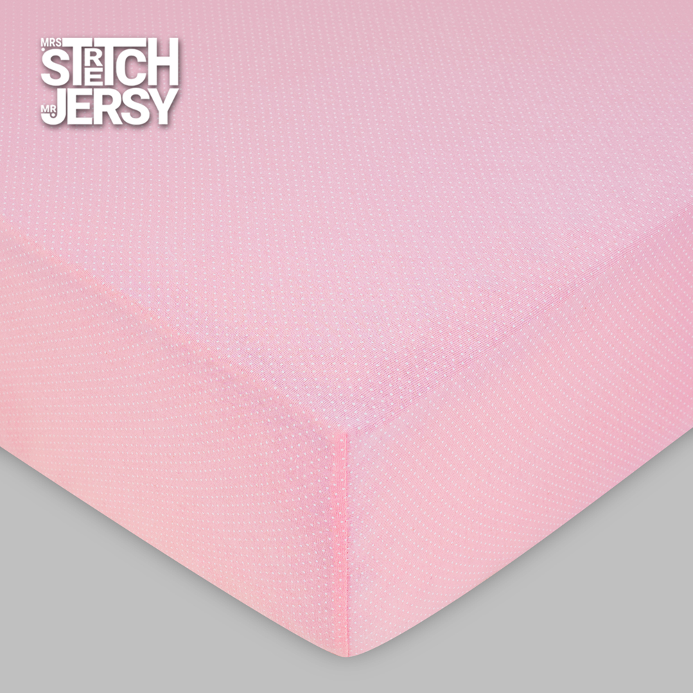 Простынь на резинке 120х60 Mrs.Stretch Mr.Jersy натяжная трикотажная 2 шт цвет розовый горох/коричневые зайцы - фото 5