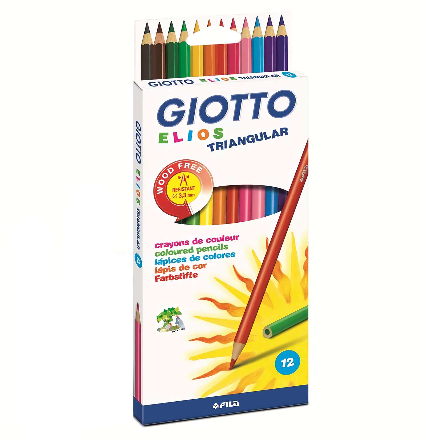 Карандаши цветные GIOTTO 12 шт. - фото 1