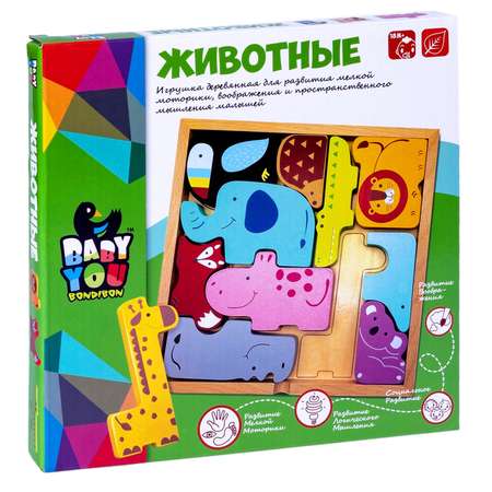 Пазл Bondibon деревянные фигурки вкладыши деревянный