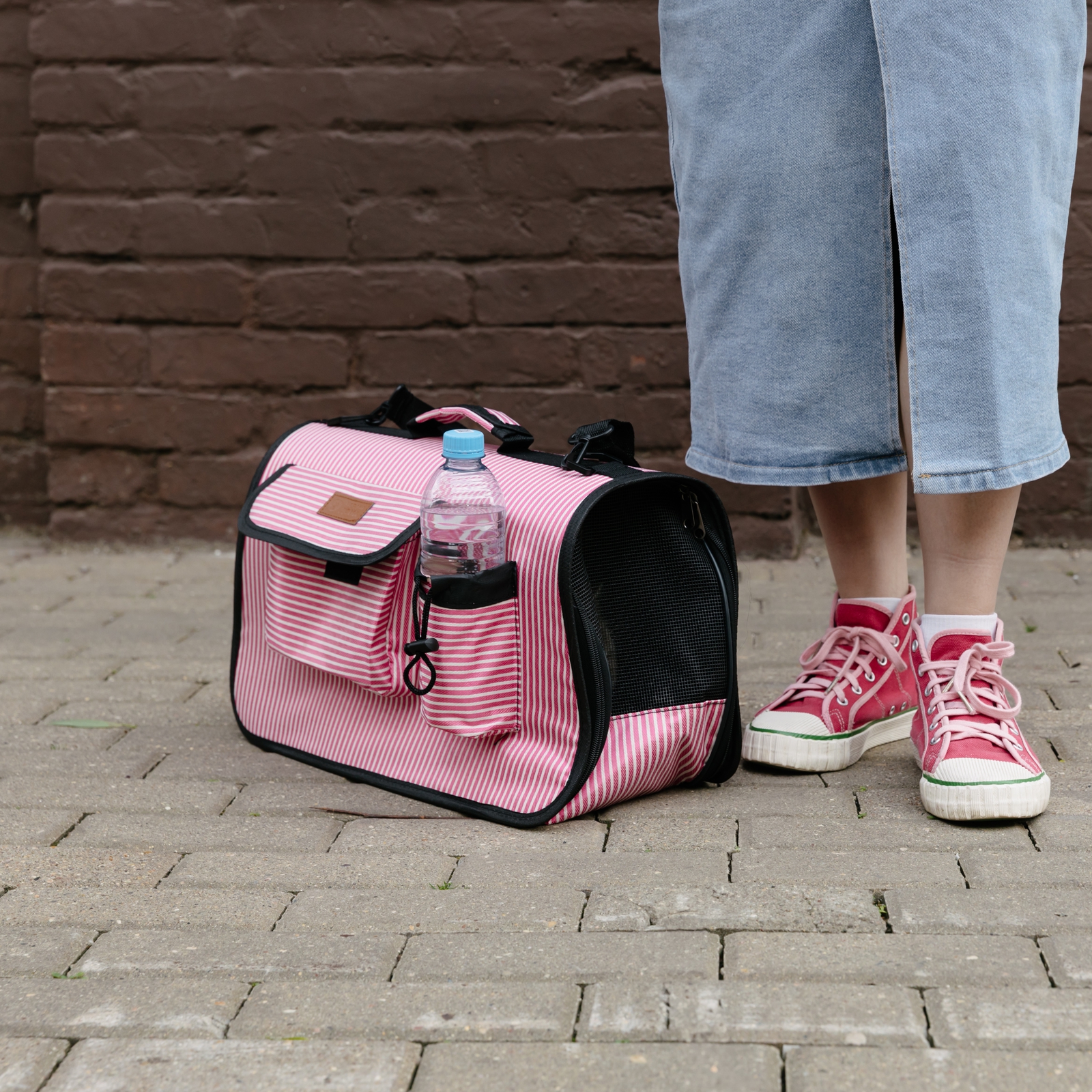 Сумка-переноска для животных Не один дома Holiday pink 40*27*21см розовый - фото 10