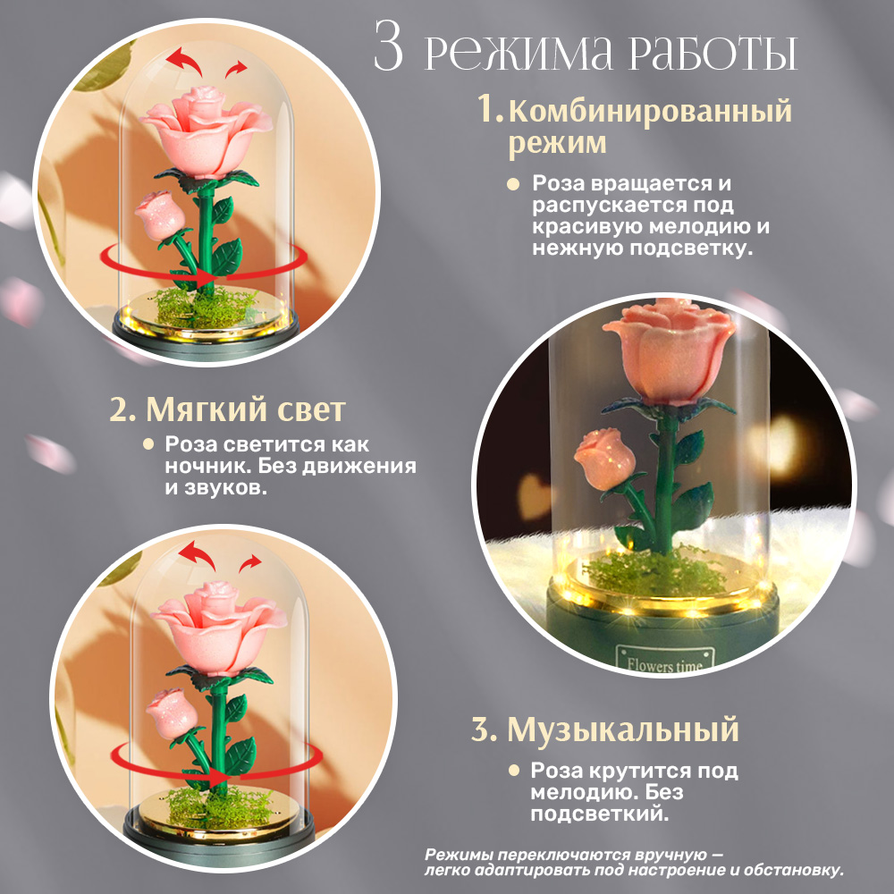 Музыкальная шкатулка TIPTOPOLIS Роза Розовая - фото 3