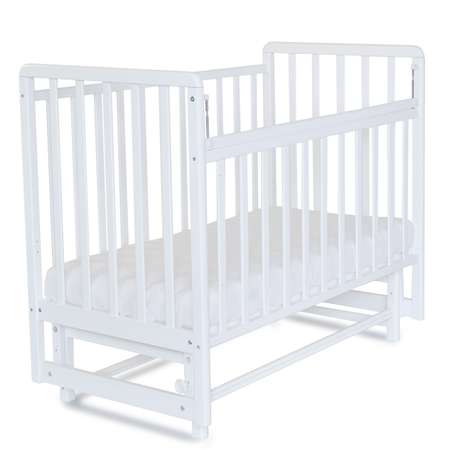 Детская кроватка Babyton прямоугольная, поперечный маятник (белый)