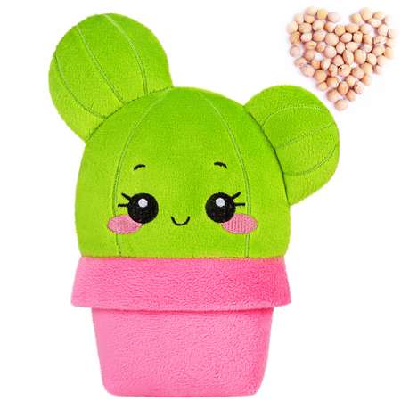 Игрушка грелка Мякиши мягкая с вишневыми косточками для новорождённых Кактус от коликов