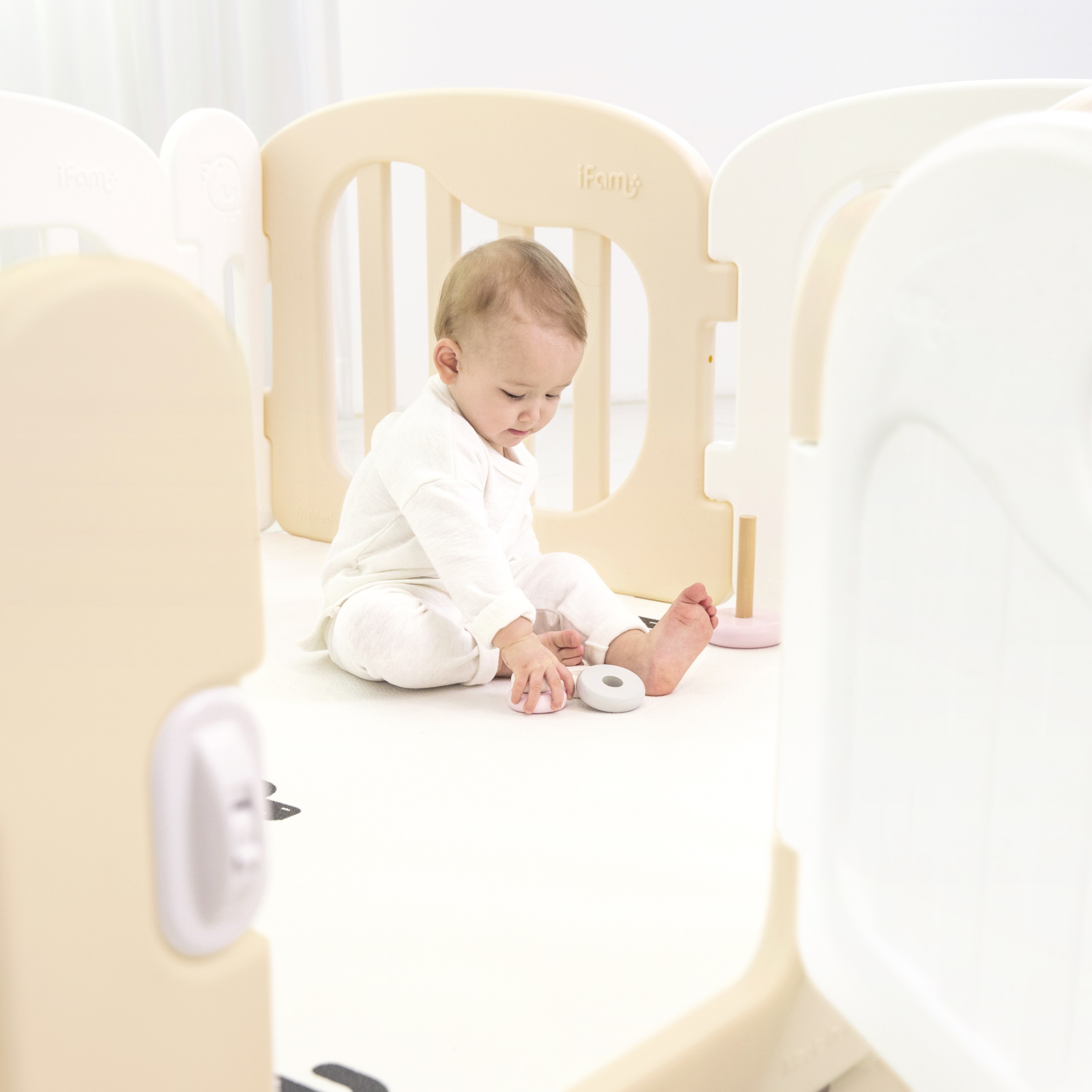 Манеж Ifam большой Natural бежевый/белый IF-105-03-WB10 - фото 9