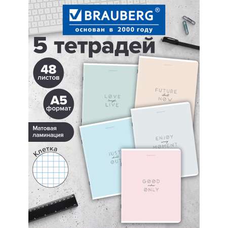Тетрадь Brauberg клетка 48 лист. 5 шт.