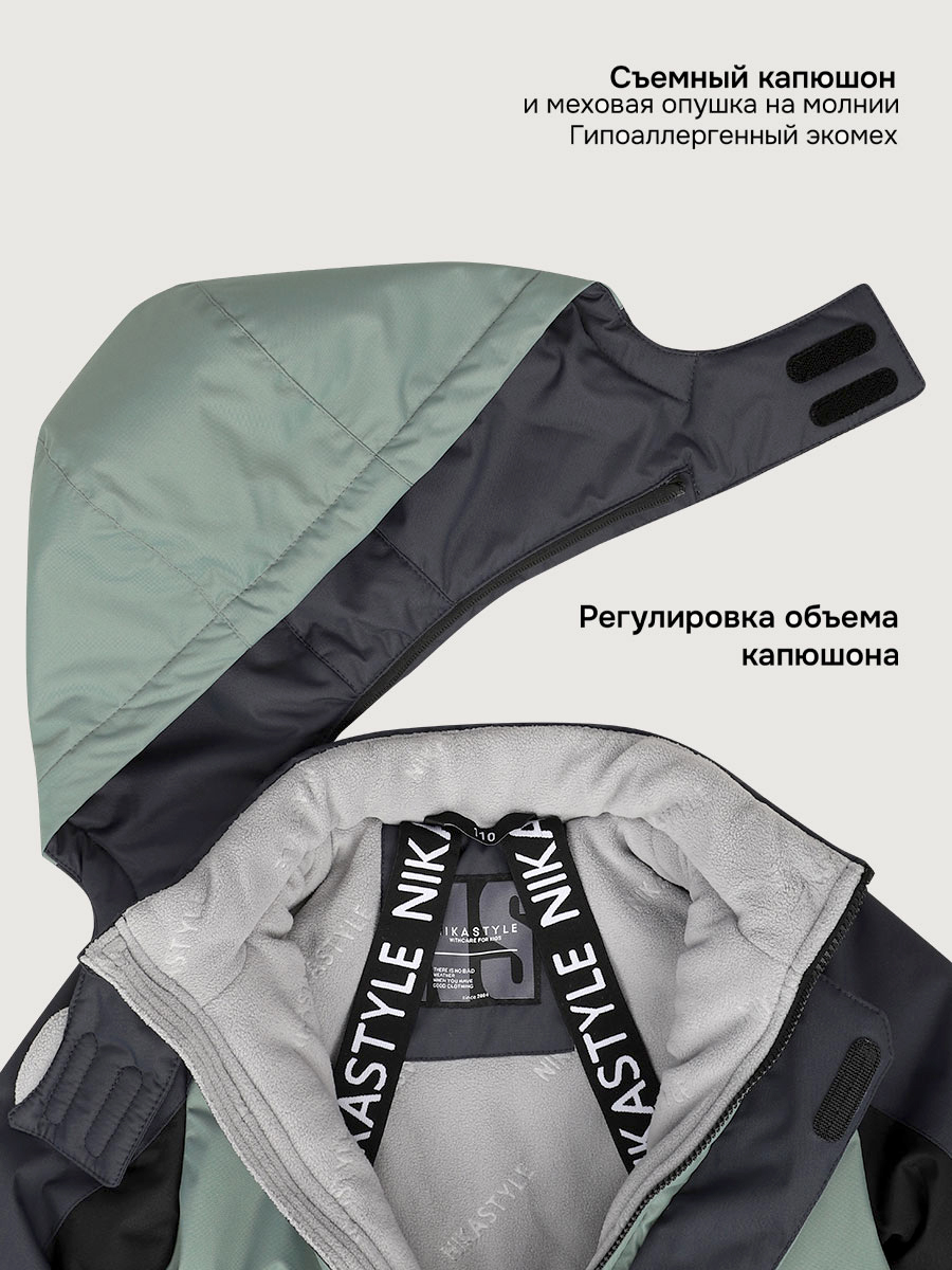 Куртка и полукомбинезон NIKASTYLE 7з5325 полынь/черный - фото 10