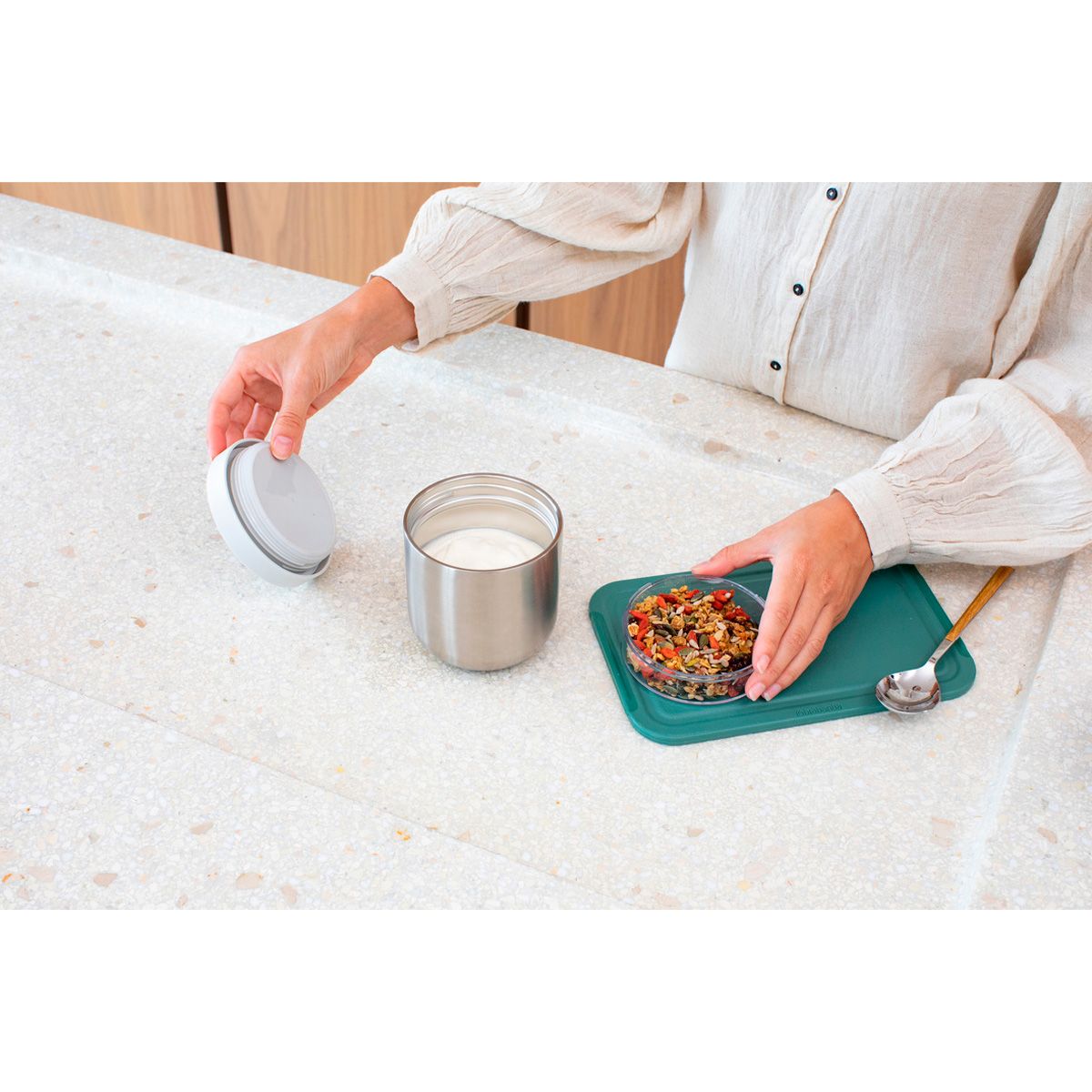 Ланч-бокс Brabantia Make&Take 500мл светло-серый 228803 - фото 6