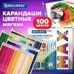 Карандаши цветные Brauberg 100 шт.