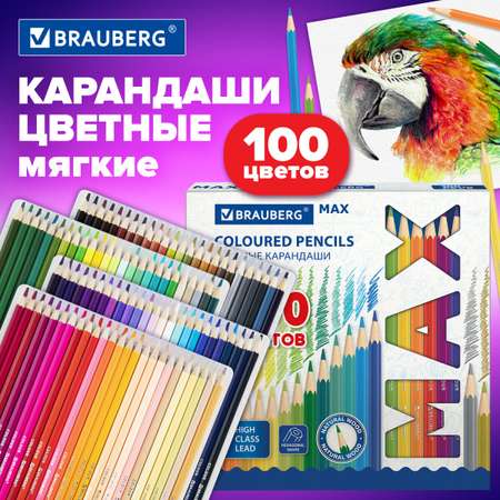 Карандаши цветные Brauberg 100 шт.