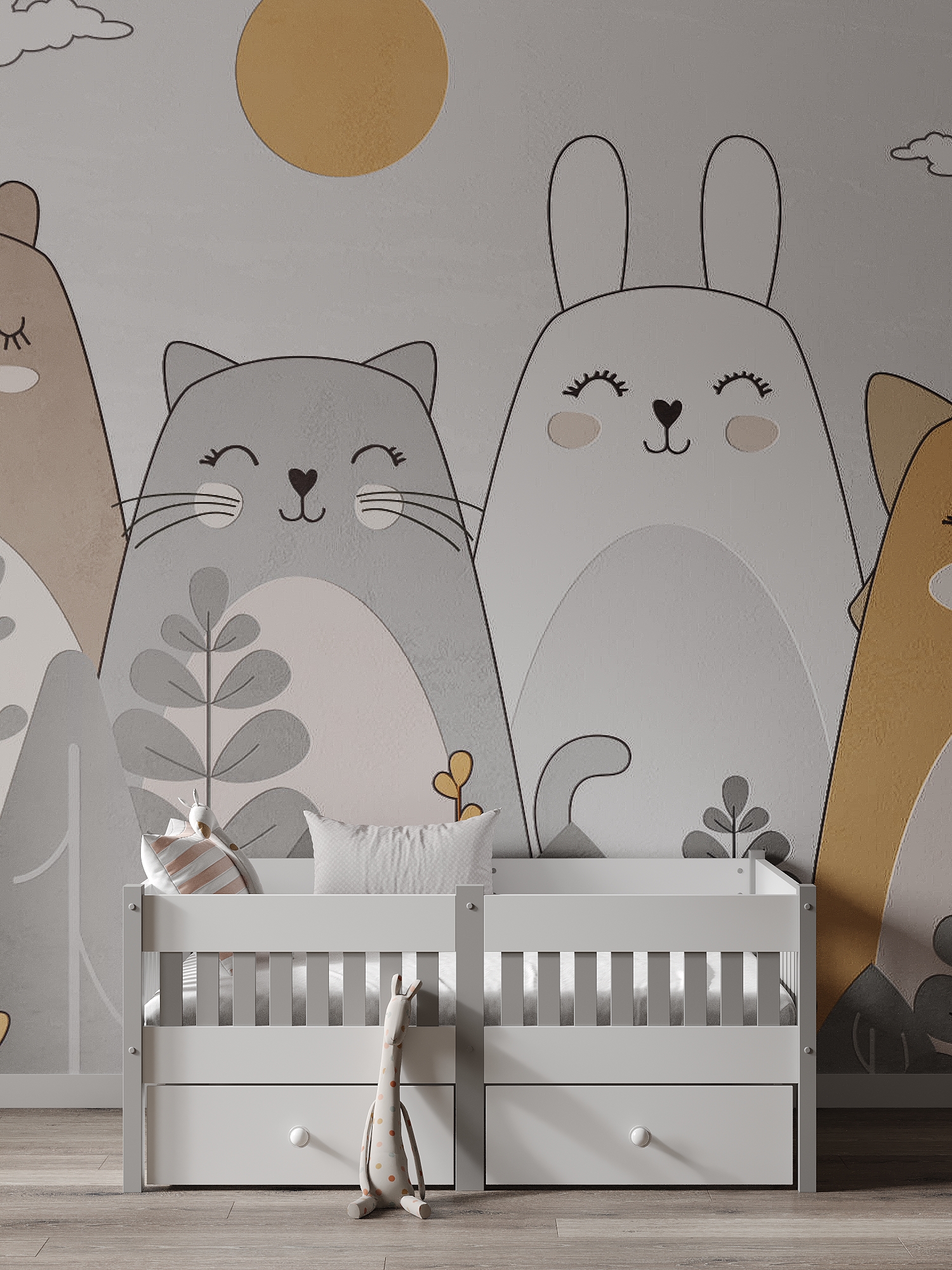 Кровать подростковая Moms charm Бортики (белый, серый) - фото 12