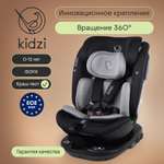 Автокресло Kidzi SPIN PLUS 360 i-SIZE Isofix 0+/1/2/3 (0-36 кг) серый