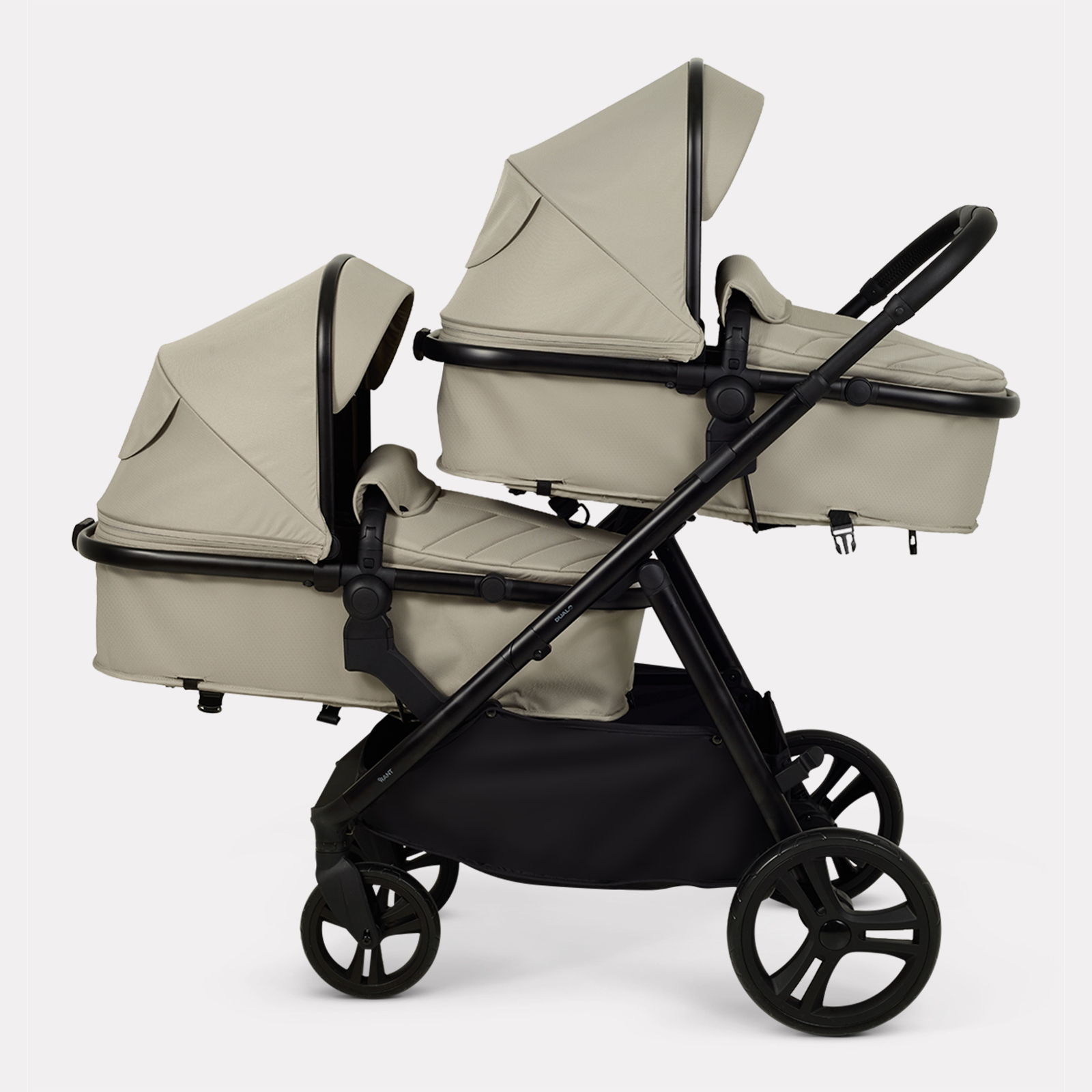 Коляска 2в1 для двойни Rant Basic Dualo бежевый - фото 6