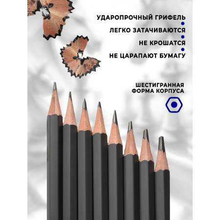 Карандаши чернографитные DENKSY 8 шт.
