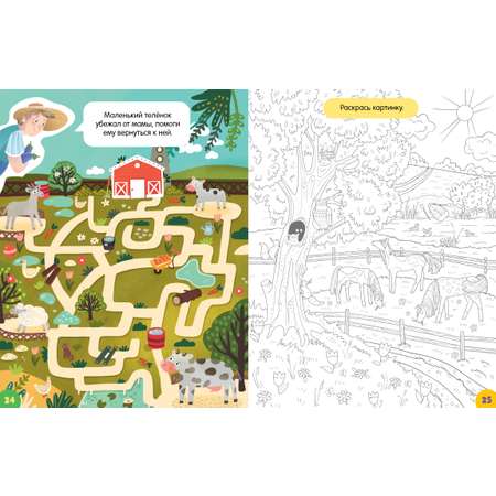Книга Clever Большая книжка игр и заданий. В деревне