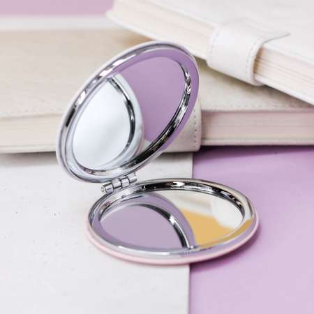 Зеркало карманное iLikeGift Flamingo summer one white с увеличением