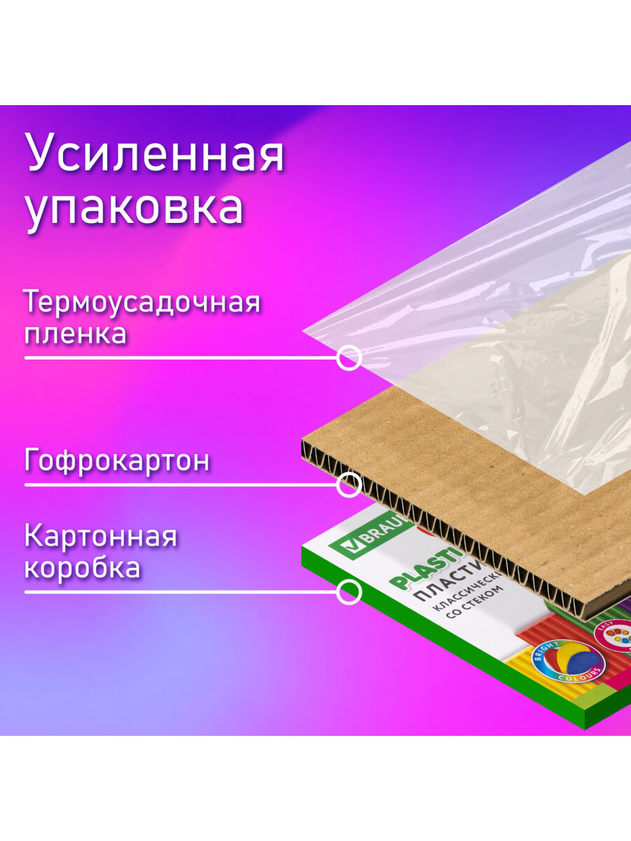 Пластилин Brauberg 12 цв. - фото 4