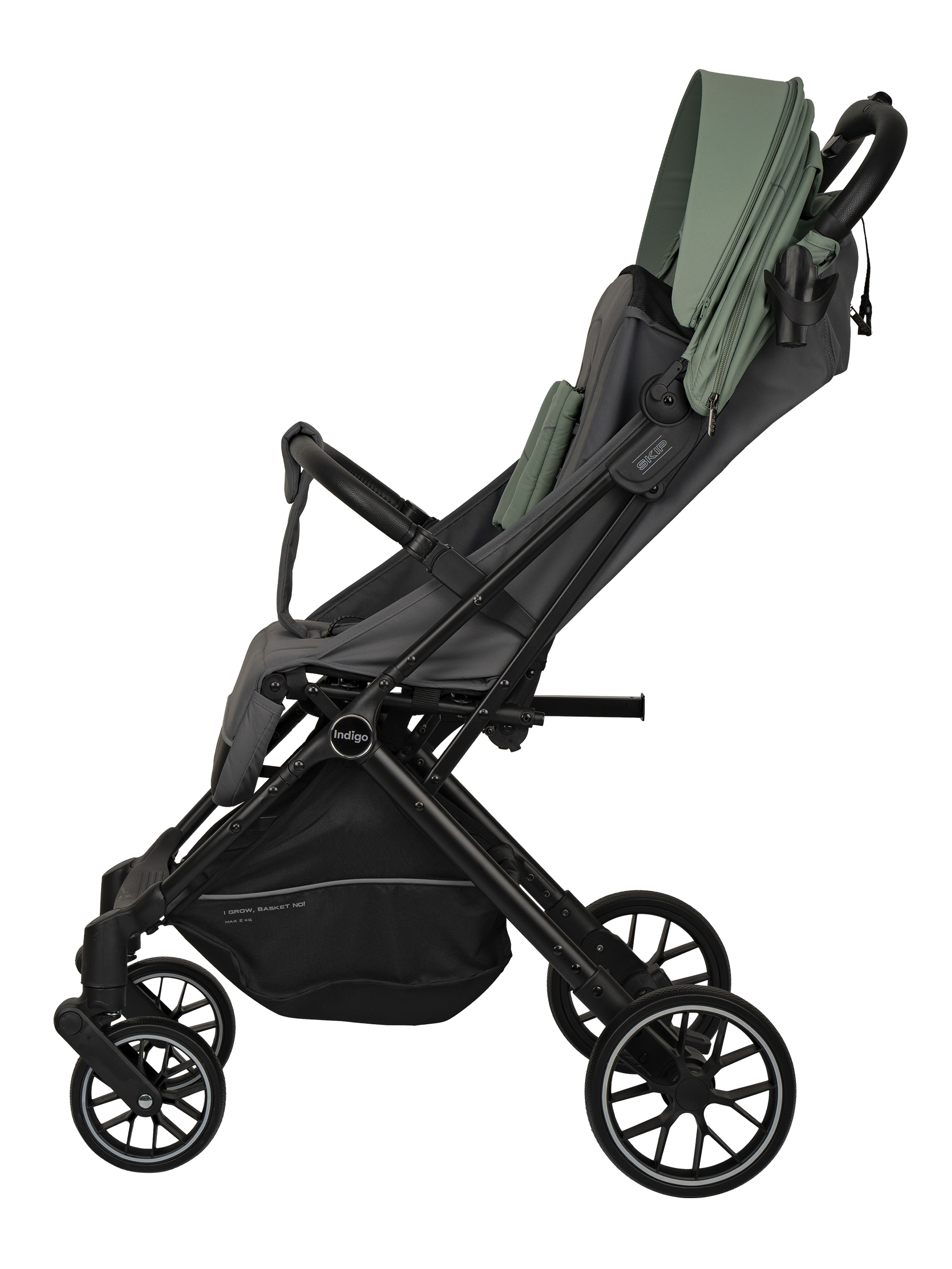 Коляска прогулочная Indigo Skip для путешествий, зеленый зеленый - фото 18