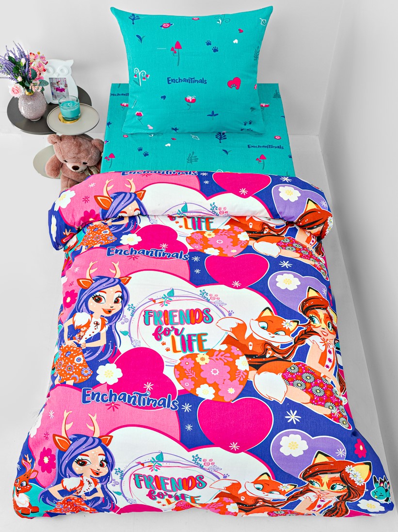 Комплект постельного белья Павлинка Enchantimals полутораспальный 3 предм. - фото 1