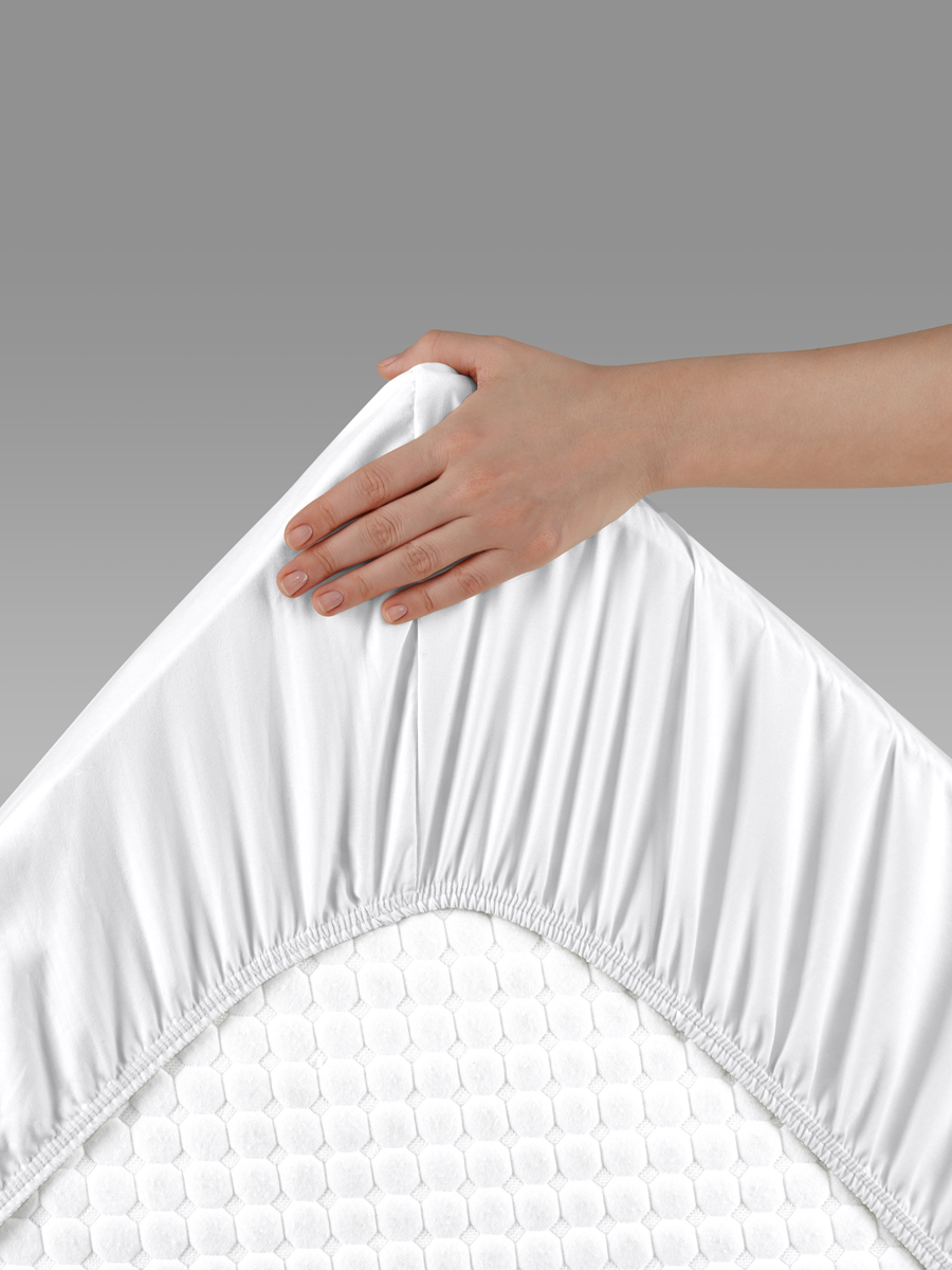 Простыня Mrs.Stretch Mr.Jersy Белый 160 x 200 см на резинке - фото 5