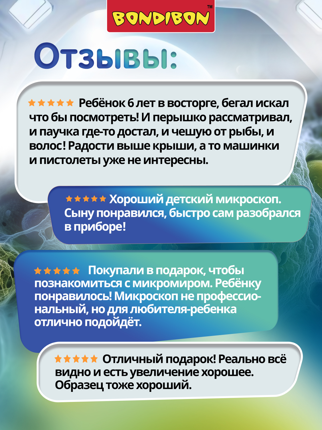 Микроскоп Bondibon 100Х 400Х 800Х с подсветкой - фото 10