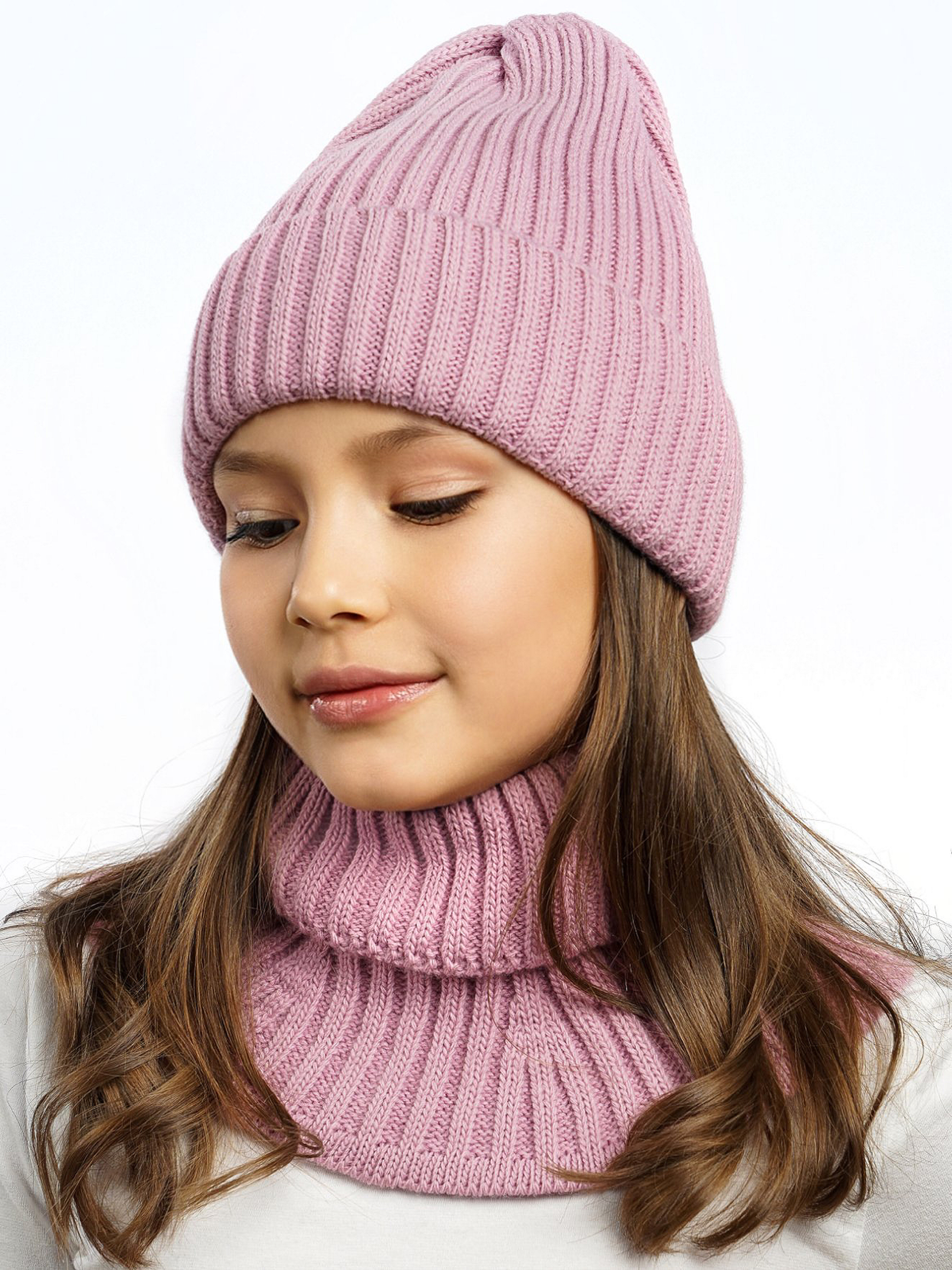 Шапка и снуд ПриКиндер U-W_233979 Цвет: Пудра - фото 10
