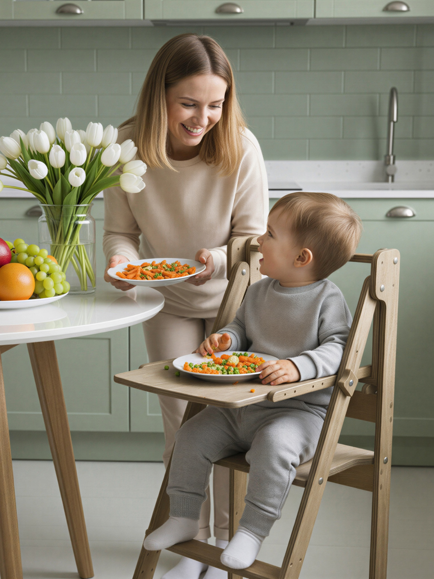 Стульчик для кормления PAPPADO Башня помощника коричневый - фото 13