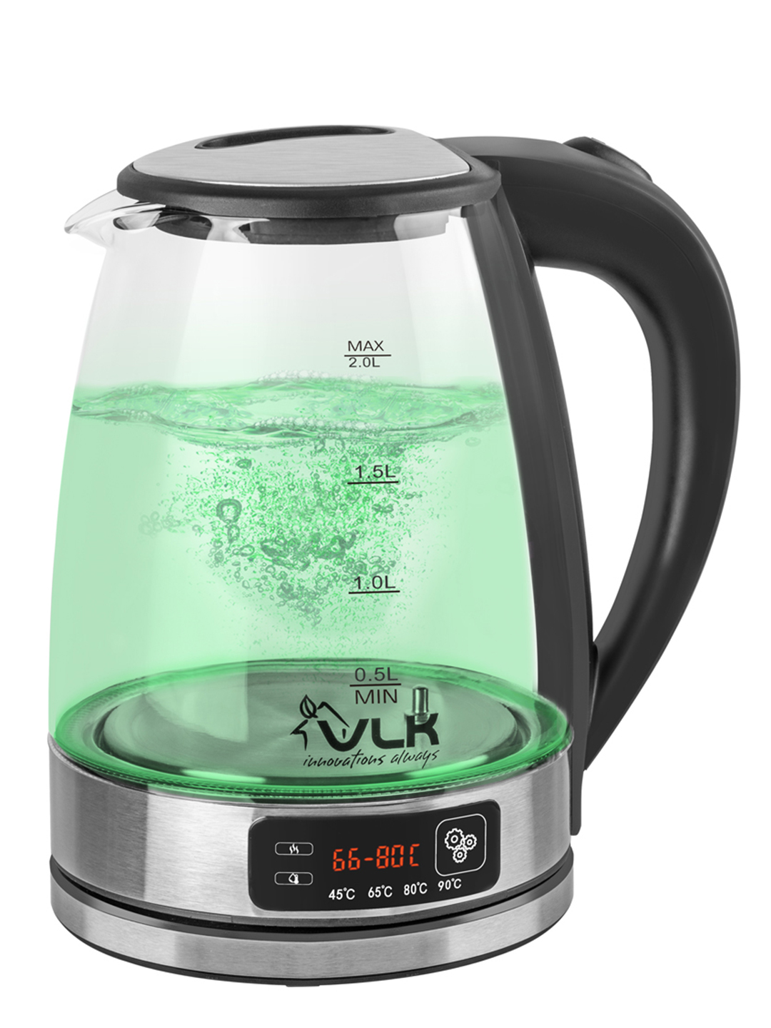 Электрический чайник VLK SIENA-6558 2200 Вт 2 л стекло сталь LED 4 температуры подсветка черный стальной - фото 5