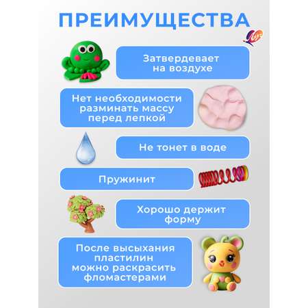 Пластилин Луч воздушный 24 цв.