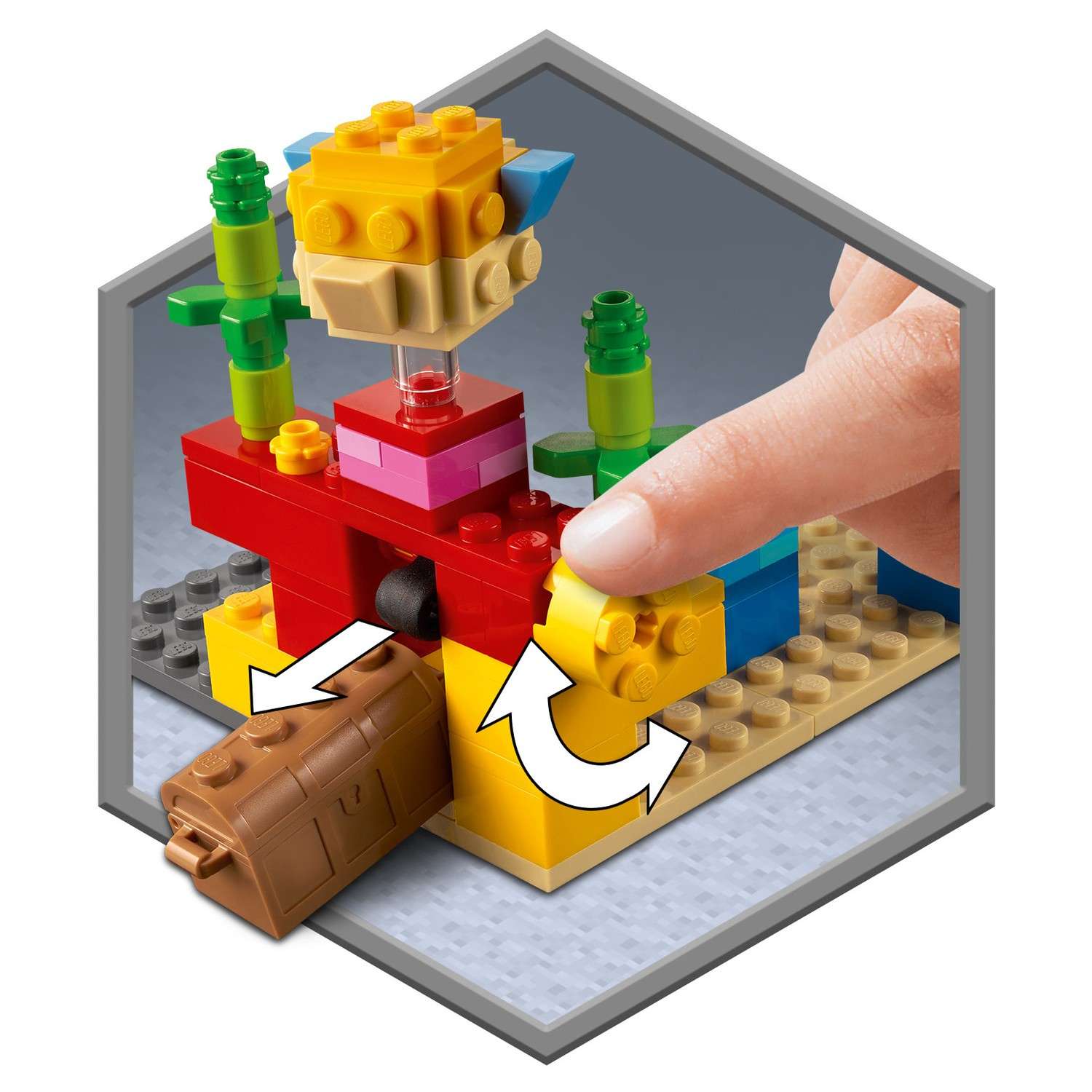 Конструктор LEGO Minecraft Коралловый риф 92 дет. - фото 6