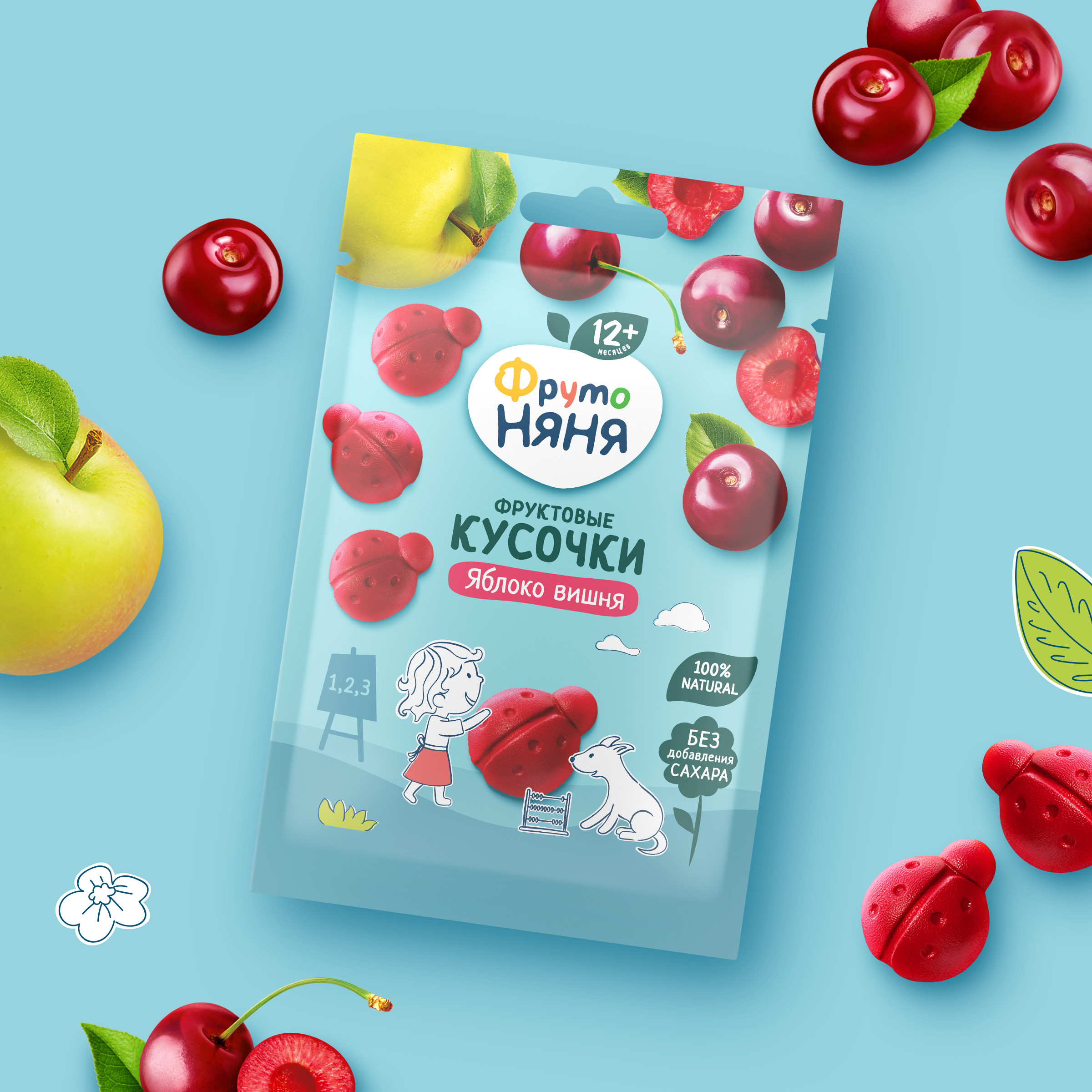 Фруктовые кусочки ФрутоНяня яблоко-вишня с 12 мес 15 г - фото 6