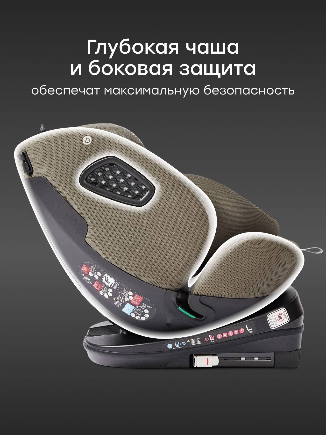 Автокресло Happy Baby Reex Isofix 0+/1/2/3 (0-36 кг) зеленый - фото 4