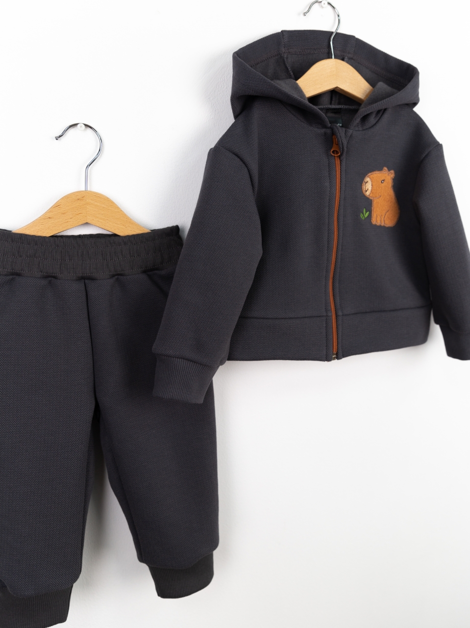 Костюм Baby boom КД573/2-Ф пике аппликация капибара фуме - фото 3