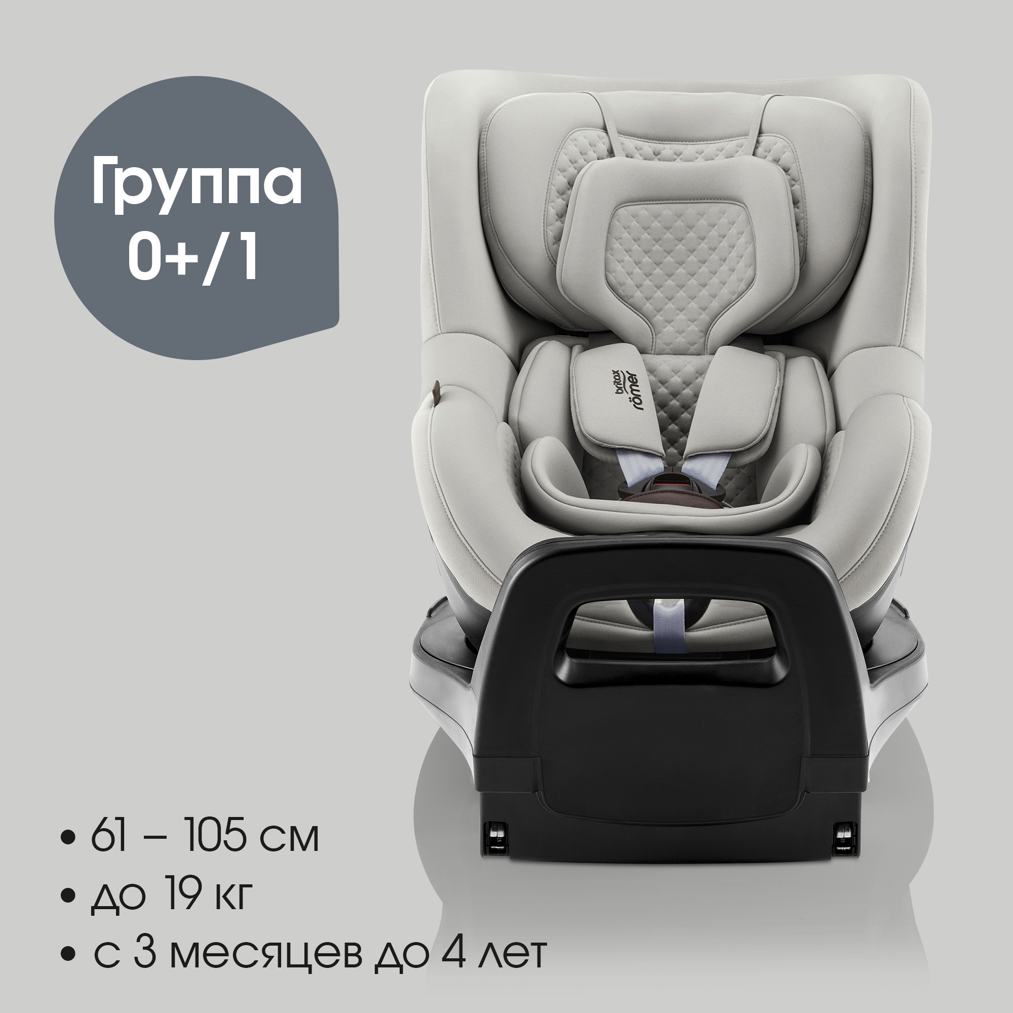 Автокресло Britax Roemer Dualfix Pro M Lux Linen Grey Isofix 0+/1 (0-18 кг) серый - фото 2
