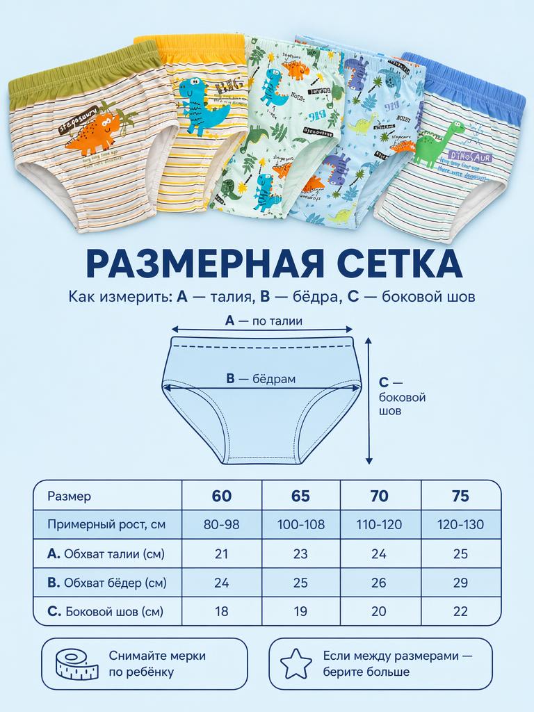 Трусы 5 шт Bambooland Pantie-dinoinbag - фото 9