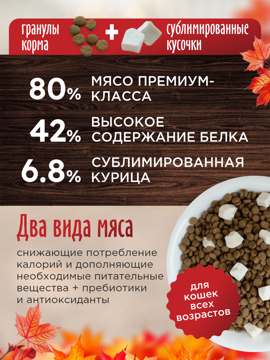 Сухой корм для кошек Paddy Time Курица с лососем с сублимированным мясом 1.5 кг - фото 2