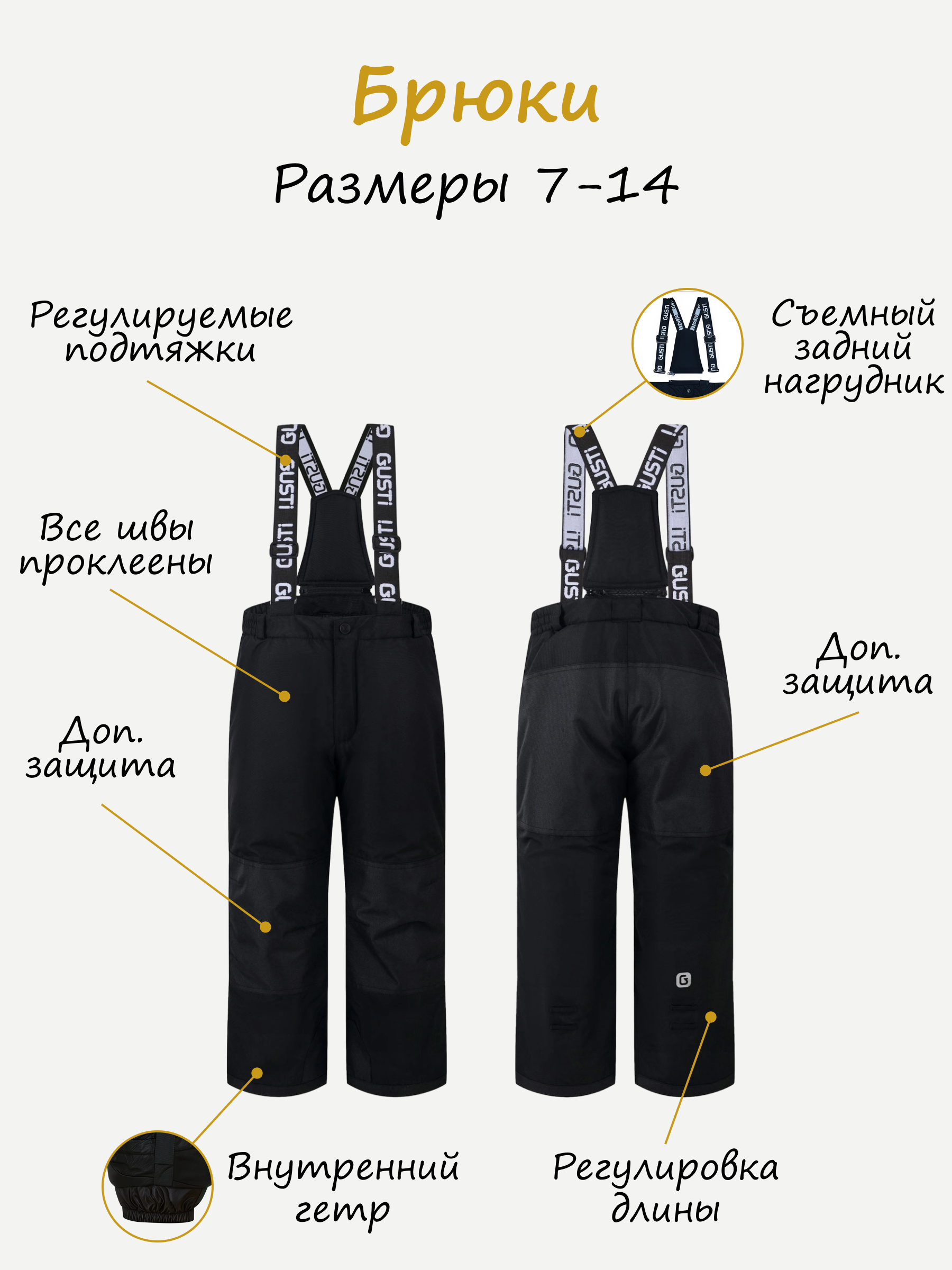 Куртка и полукомбинезон GUSTI GW4BS530-CHARCOAL - фото 7