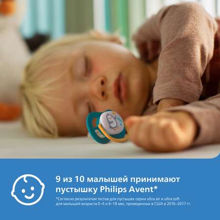 Пустышка Philips Avent ортодонтическая от 6 мес. 2 шт.