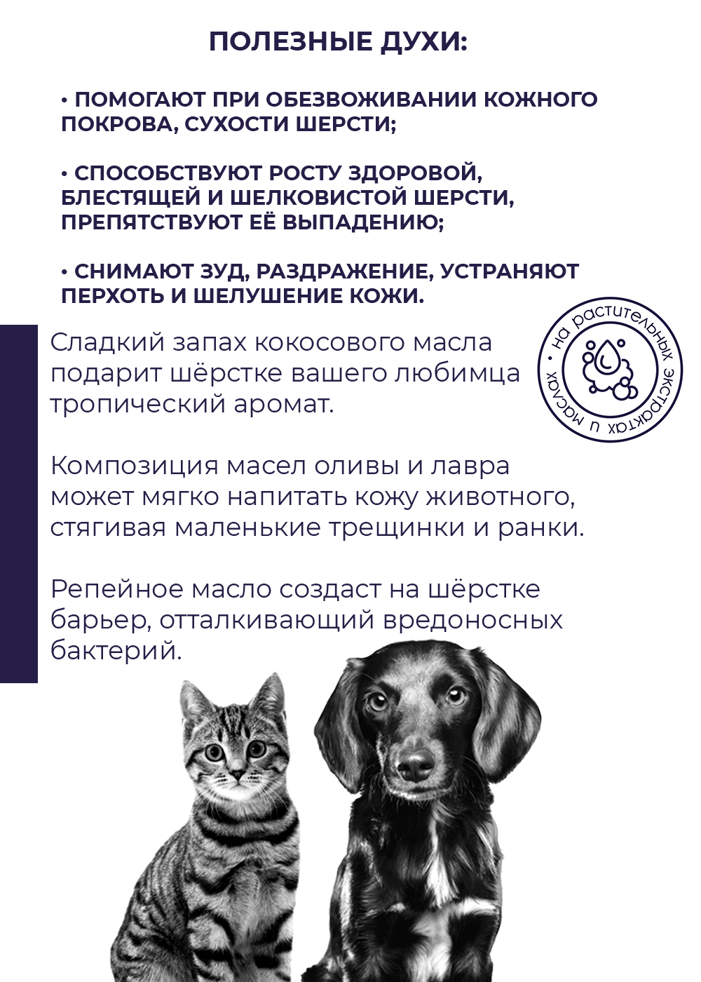 Духи для животных Woofik кокос репейное масло Angel пластик 50 мл - фото 2