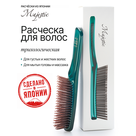 Массажная расческа Majestic зеленый
